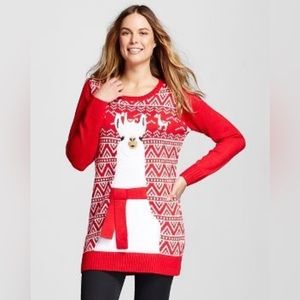 33 Degrees -Women's Ugly Christmas Fairisle Llama
Sweater Tunic / Size M